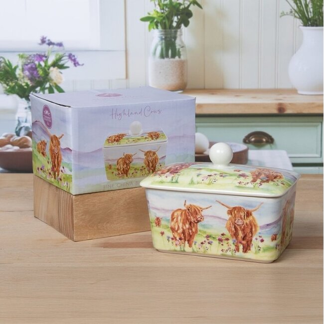Lesser & Pavey Porseleinen Botervloot – Jennifer Rose Highland Cows