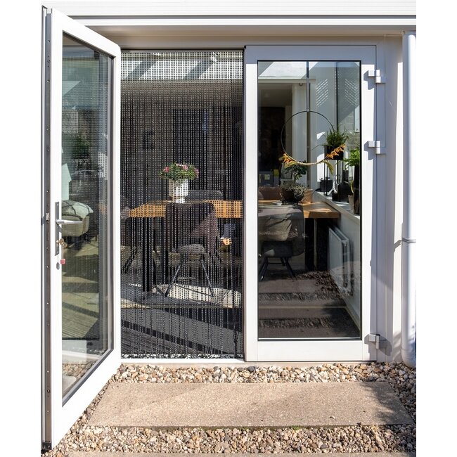 2Lif Dominica Beads Vliegengordijn zwart 90x210cm