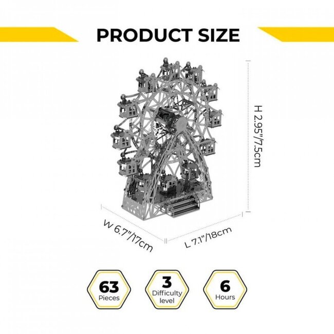 3D Metalen Bouwpakket, Amusement Ride, Metal Time, MT033, 17x7,5x18cm