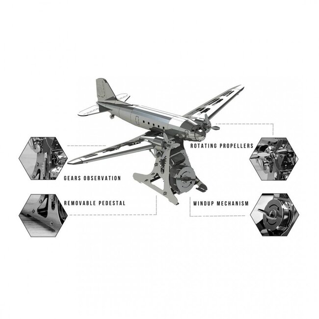 3D Metalen Bouwpakket, Remarkable Douglas, Metal Time, MT057, 31,1x21,2x12,8cm