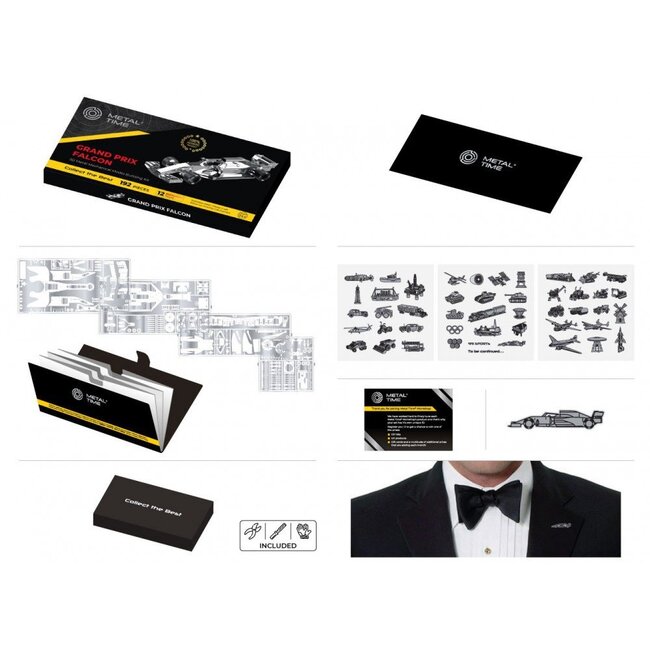 3D Metalen Bouwpakket, Grand Prix Falcon, Metal Time, MT035, 28,5x10,3x5,3cm