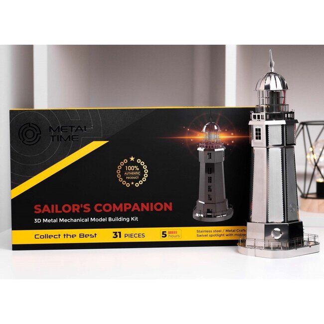3D Metalen Bouwpakket, Sailors Companion incl LED verlichting, Metal Time, MT002, 11x11x25cm