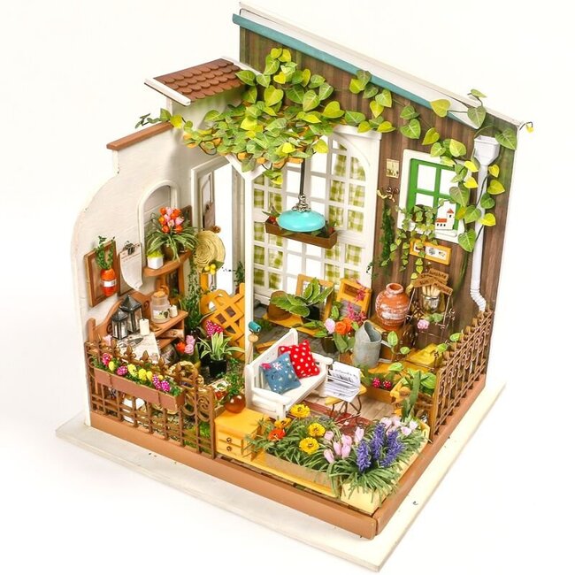 Robotime, DIY Huisje, Miller's Flower House, DG108, 19,5x18,3x21cm.