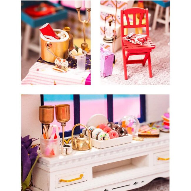 Robotime, DIY Huisje Party Time, DGF03, 30x15x16.5cm