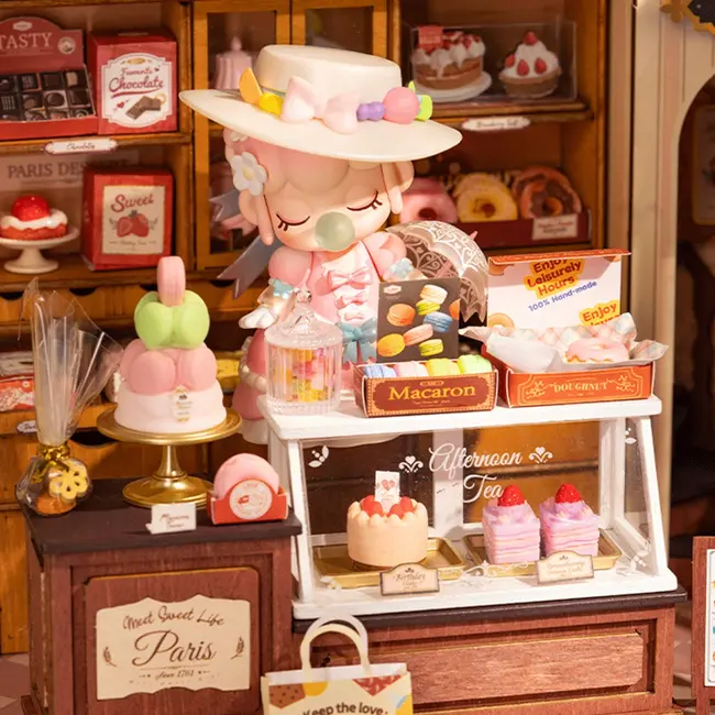 Robotime, DIY Huisje, Honey Dessert Talk met LED verlichting, DG168, 23x13,5x17,3cm