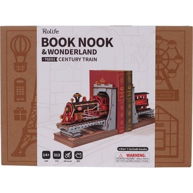 Robotime, DIY Book Nook & Wonderland Boekensteun, Century Train, TGE01, 44x10,6x16,6cm