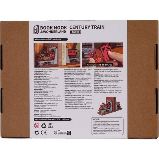 Robotime, DIY Book Nook & Wonderland Boekensteun, Century Train, TGE01, 44x10,6x16,6cm