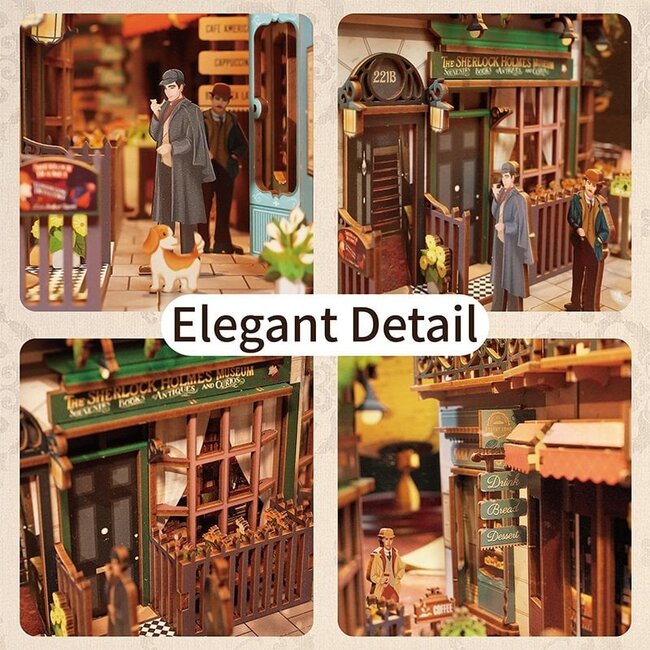 Tonecheer, DIY Book Nook, Baker Street Bookend, TQ108, 18,2x8x24,5cm