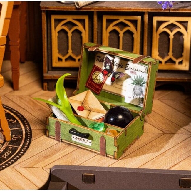 Robotime, DIY Huisje, The Magic Study met LED verlichting, DG166, 21x13x19cm