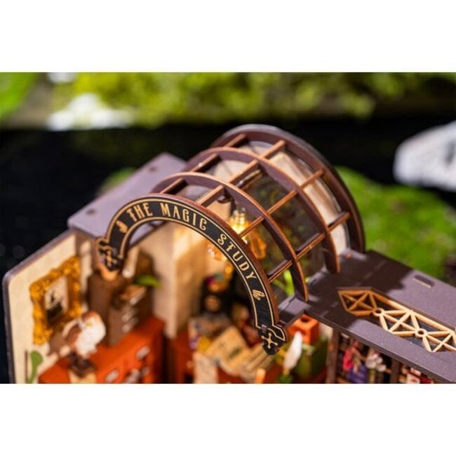 Robotime, DIY Huisje, The Magic Study met LED verlichting, DG166, 21x13x19cm