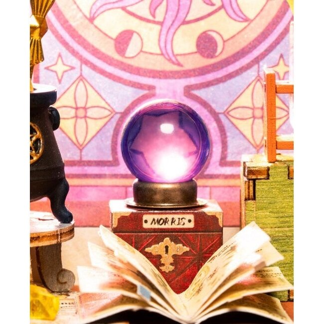 Robotime, DIY Huisje, The Magic Study met LED verlichting, DG166, 21x13x19cm