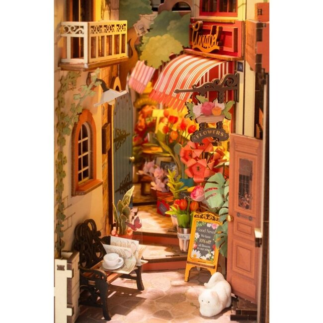 Robotime, DIY Book Nook & Wonderland Boekensteun Floral Corner, TGB09, 19x10,8x24cm