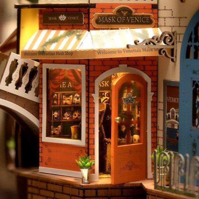 Robotime, DIY Book Nook & Wonderland Boekensteun Romantic Venice, TGB08, 17,8x10,8x24,4cm