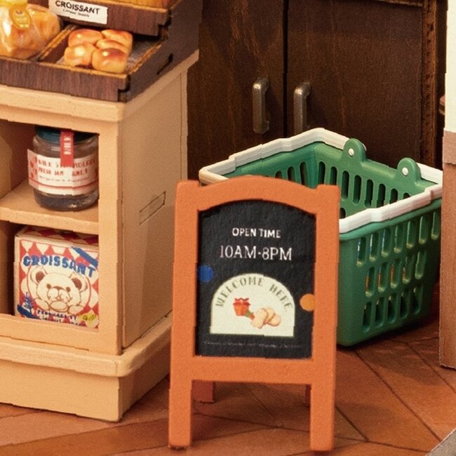 Robotime, DIY Huisje, Becka's Baking House met LED verlichting, DG161, 21,5x14,9x15,7cm