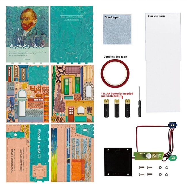 Tonecheer, DIY Book Nook, Vincent's World Bookend, TQ113, 18x8x24,5cm