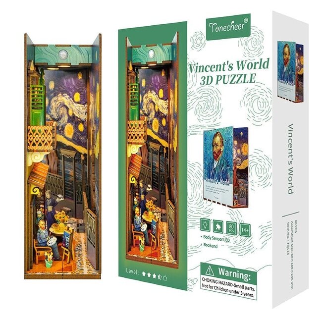 Tonecheer, DIY Book Nook, Vincent's World Bookend, TQ113, 18x8x24,5cm