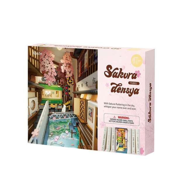 Robotime, DIY Book Nook Boekensteun Sakura Densya, TGB01, 18,5x10x24,2cm