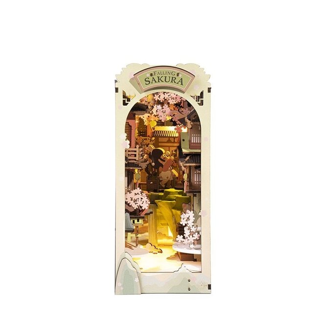 Robotime, DIY Book Nook Boekensteun Falling Sakura, TGB05, 18,7x10x24,2cm