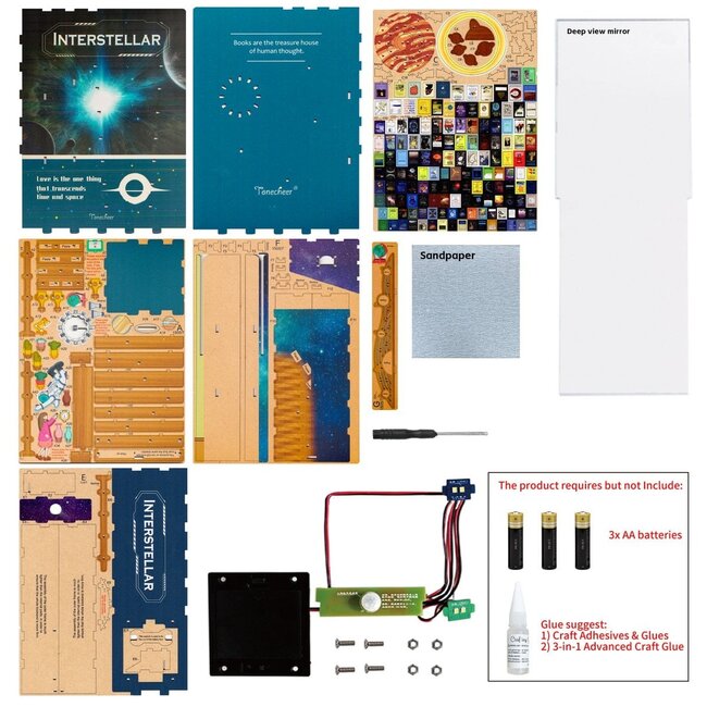 Tonecheer, DIY Book Nook, Interstellar Bookend, TQ110, 18,2x8x24,5cm