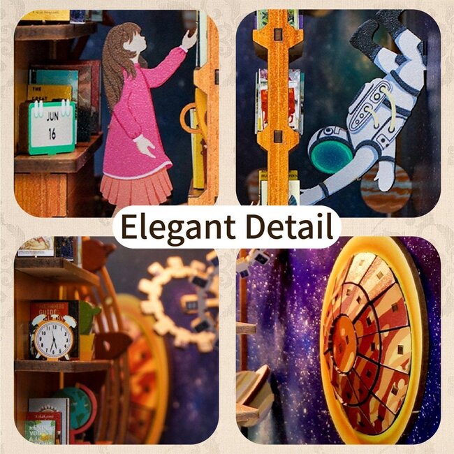 Tonecheer, DIY Book Nook, Interstellar Bookend, TQ110, 18,2x8x24,5cm