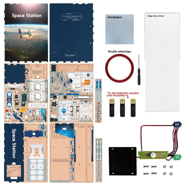 Tonecheer, DIY Book Nook, Space Station Bookend, TQ124, 18x8x24,5 cm