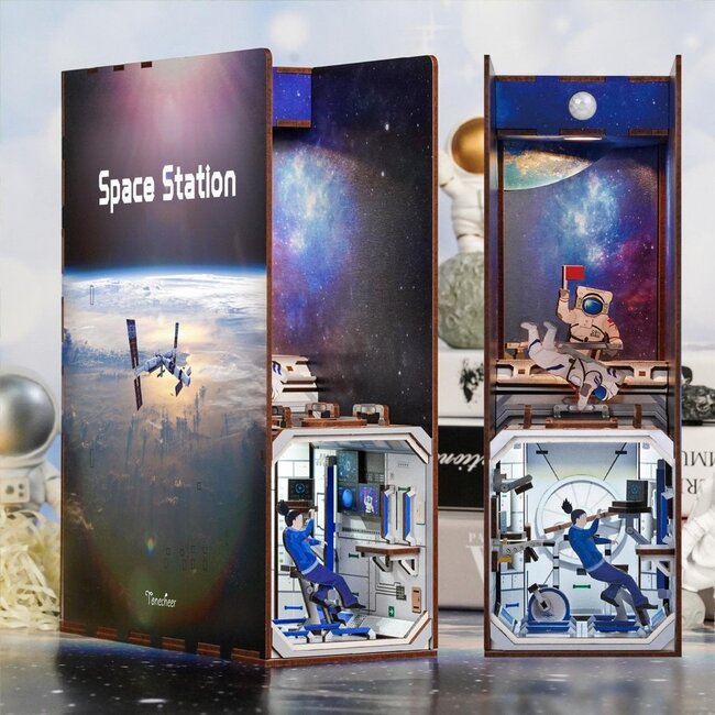 Tonecheer, DIY Book Nook, Space Station Bookend, TQ124, 18x8x24,5 cm