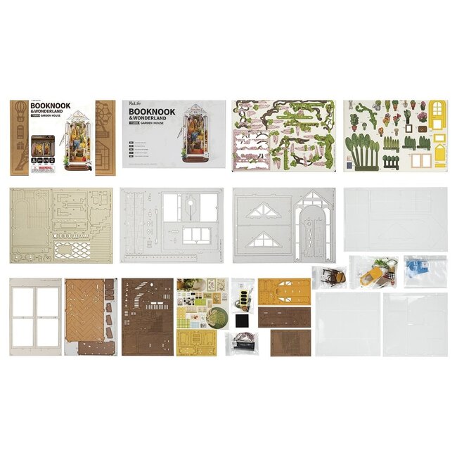 Robotime, DIY Book Nook Boekensteun Garden House, TGB06, 20,3x11x24,1cm