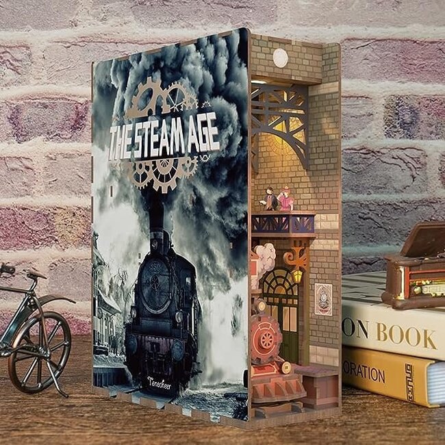 Tonecheer, DIY Book Nook, The Steam Age Bookend, TQ125, 18x8x24,5cm
