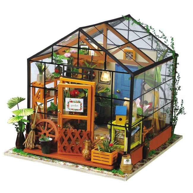 Robotime DIY Huisje, Cathy's Green House, DG104, 19,5x17,5x17,5cm