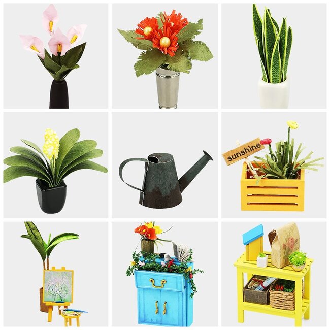 Robotime DIY Huisje, Cathy's Green House, DG104, 19,5x17,5x17,5cm