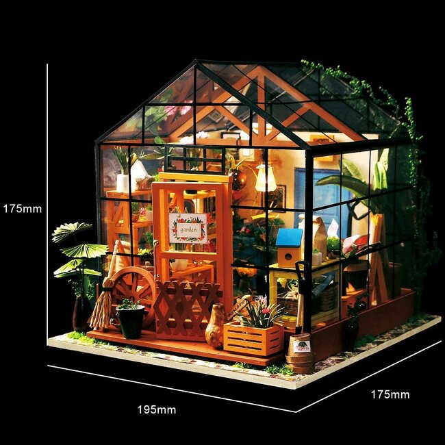 Robotime DIY Huisje, Cathy's Green House, DG104, 19,5x17,5x17,5cm