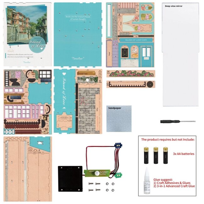 Tonecheer, DIY Book Nook, Island of Love, TQ105, 18,2x8x24,5cm