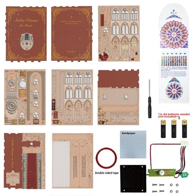 Tonecheer, DIY Book Nook, Notre Dame de Paris, TQ120, 18x8x24,5cm