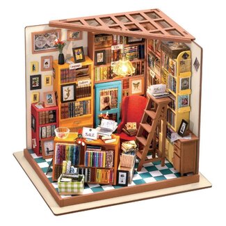 Robotime, DIY Huisje, Sam's Study, DG102, 22.5x18.5x19cm.