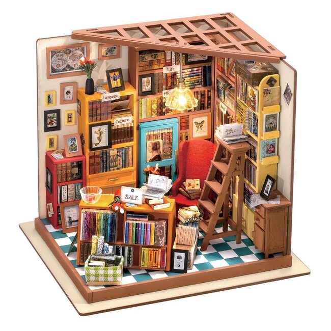 Robotime, DIY Huisje, Sam's Study, DG102, 22.5x18.5x19cm.