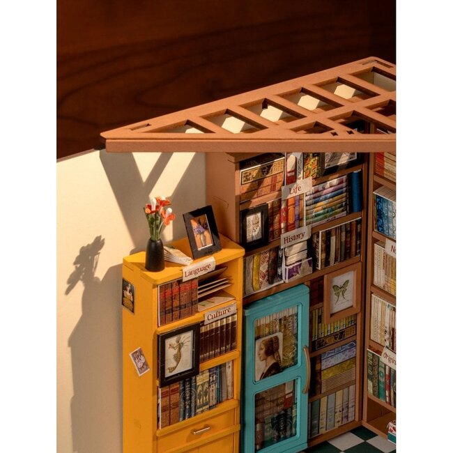 Robotime, DIY Huisje, Sam's Study, DG102, 22.5x18.5x19cm.