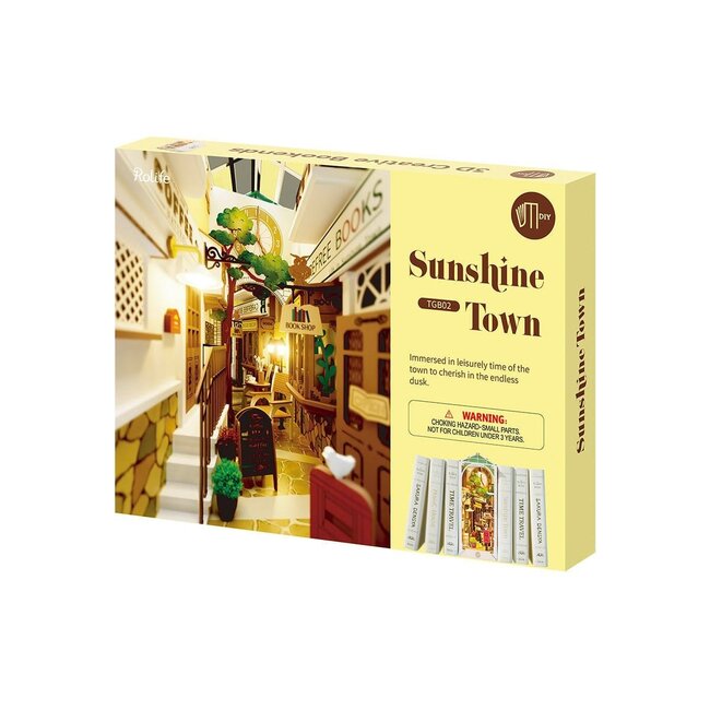 Robotime, DIY Book Nook Boekensteun Sunshine Town, TGB02, 18,5x10x24cm