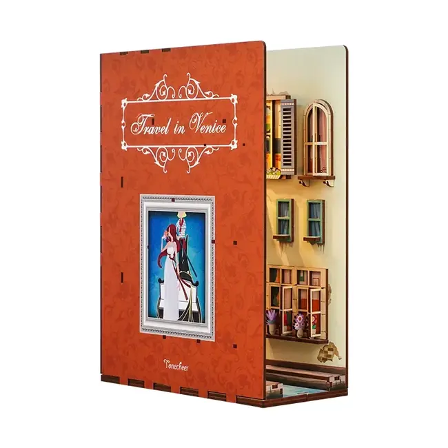 Tonecheer, DIY Book Nook, Travel in Venice Bookend, TQ107, 18,2x8x24,5cm
