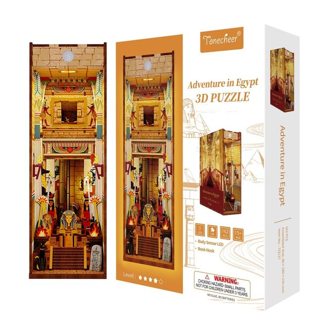 Tonecheer, DIY Book Nook, Adventure in Egypt Bookend, TQ127, 18,2x8x24,5cm