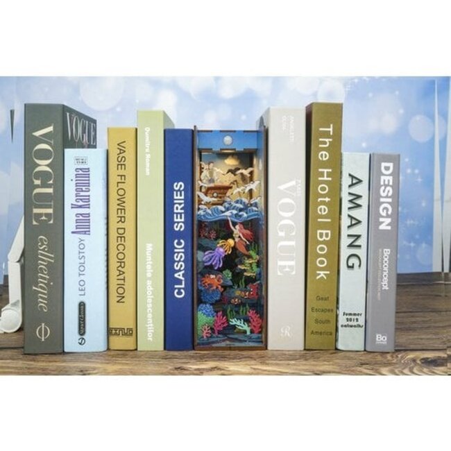 Tonecheer, DIY Book Nook, The Little Mermaid Bookend, TQ112, 18,2x8x24,5cm