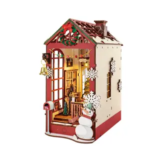 Robotime, DIY Book Nook Boekensteun Christmas Indoor Scene, TGC07, 21,8x13,6x24,7 cm
