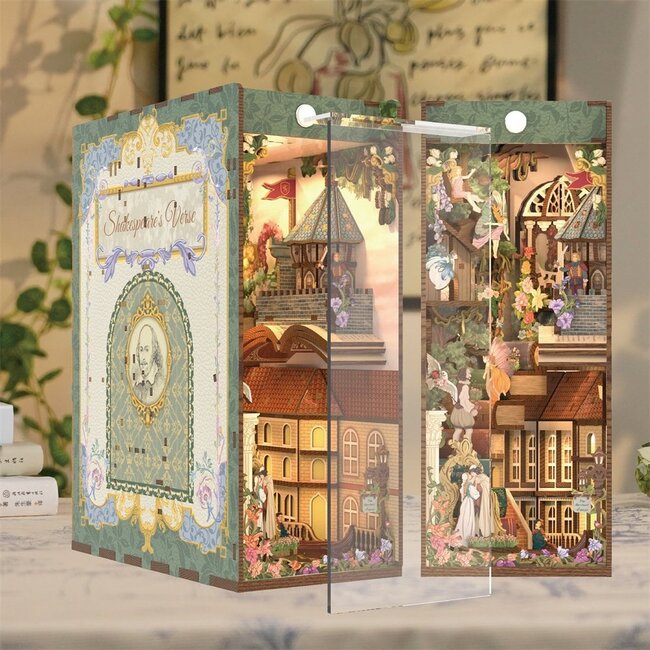 Tonecheer, DIY Book Nook, Shakespear's Verse inclusief Dust-cover, TQ129, 18 x 9,8 x 24,5 cm