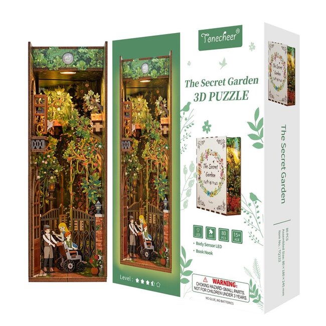 Tonecheer, DIY Book Nook, The Secret Garden Bookend, TQ122, 18,2x8x24,5cm