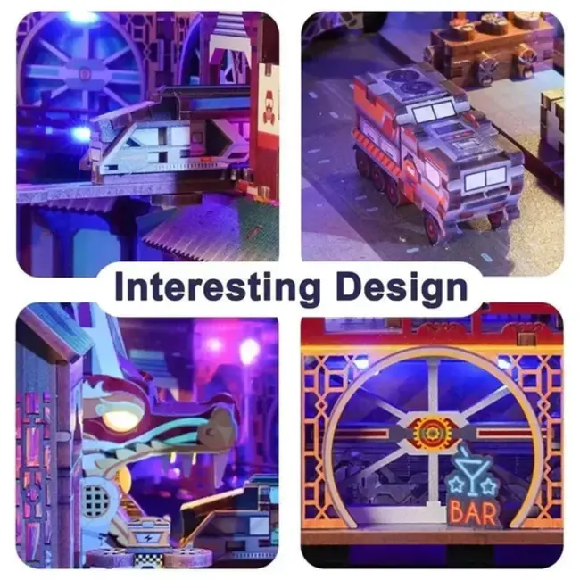 Tonecheer, DIY Book Nook, Cyber City Bookend, TQ131, 24,5x18x10cm