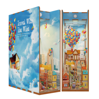 Tonecheer, DIY Book Nook, Travel with the Wind Bookend, TQ126, 18,2x8x24,5cm