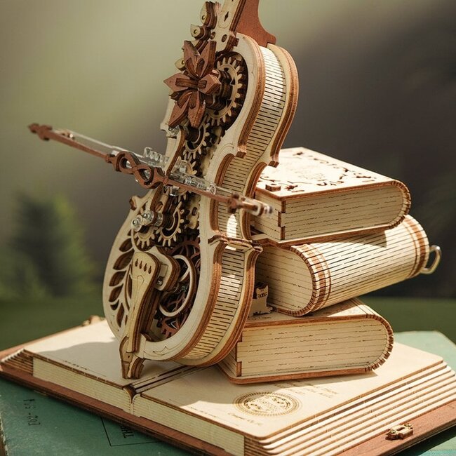 Robotime, Muziekdoos Hout DIY 3D Puzzel Magic Cello, AMK63, 23,5x20,5x18,5cm