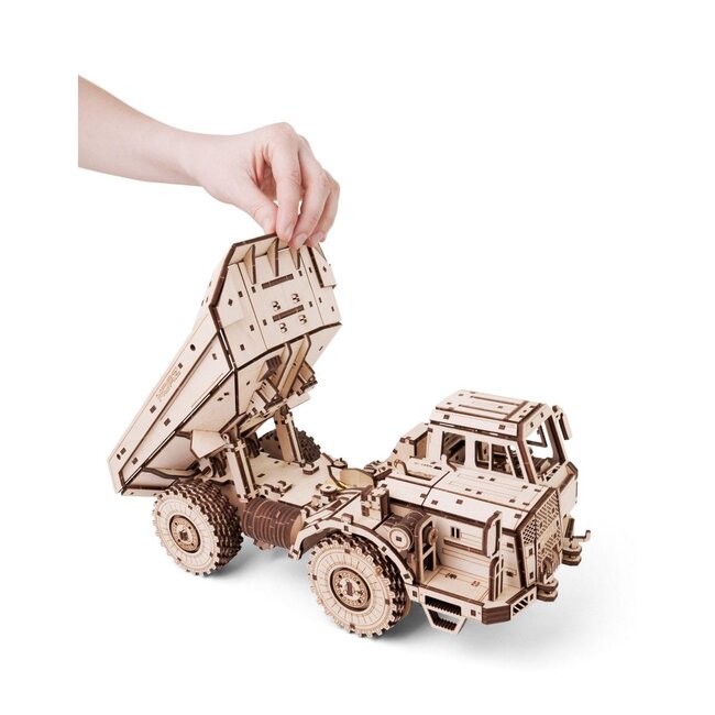 Eco Wood Art (EWA) 3D Houten Bouwset, Dumptruck-earthmover, 4226, 10,3x11x21,5cm
