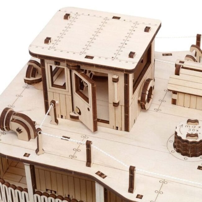 Eco Wood Art (EWA) 3D Houten Puzzel Paddle River Princess Stemaer, 3397, 35×20×22,5cm