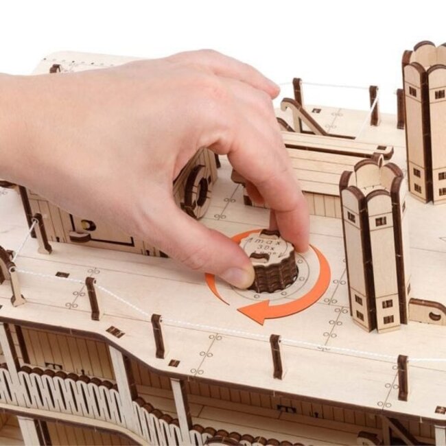 Eco Wood Art (EWA) 3D Houten Puzzel Paddle River Princess Stemaer, 3397, 35×20×22,5cm