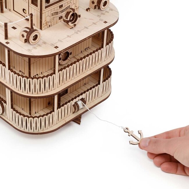 Eco Wood Art (EWA) 3D Houten Puzzel Paddle River Princess Stemaer, 3397, 35×20×22,5cm